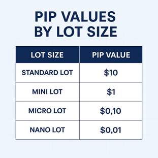 Forex pips and lots infographic