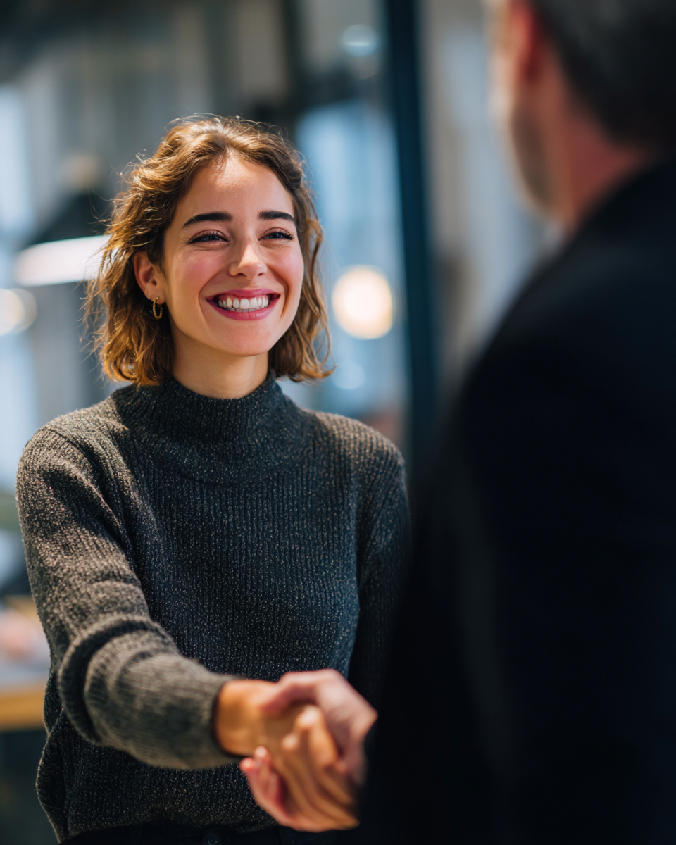 Clients shaking hands